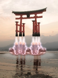 宇宙へ旅立つ「朱の大鳥居」